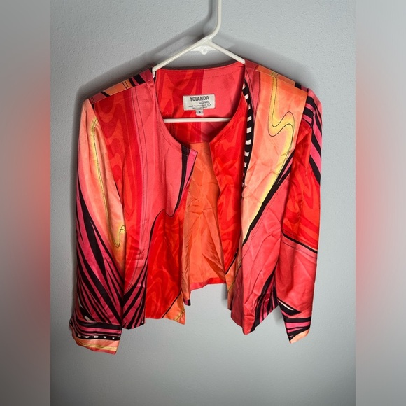 Yolanda LORENTE silk hand painted jacket women’s size small - Picture 3 of 6